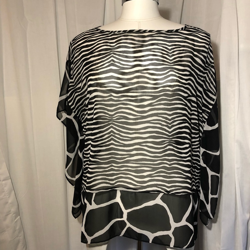 MICHAEL Michael Kors Zebra & Giraffe Print Blouse